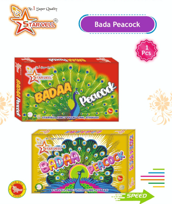 BADA Peacock- Multi ColourFeathers
